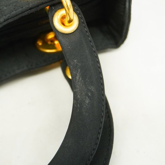 Christian Dior Handbag Cannage Lady Nylon Black Women's - Picture 11 of 14